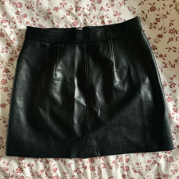 Aritzia Black Leather Skirt - Picture 3 of 5